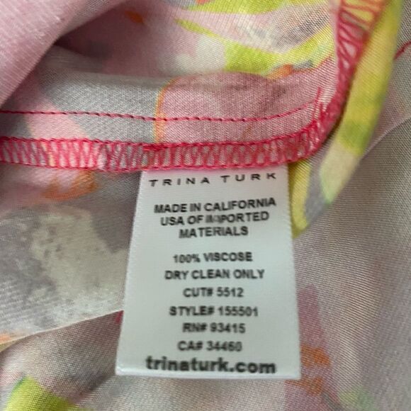 Trina Turk Pants Trousers Wide Leg Pink Floral 8 NWT - Picture 4 of 7